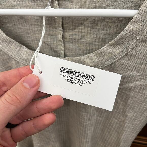 Reformation Paige Long Sleeve Crop Top Marble Tencel Stretch Size XS NWT - Picture 5 of 11